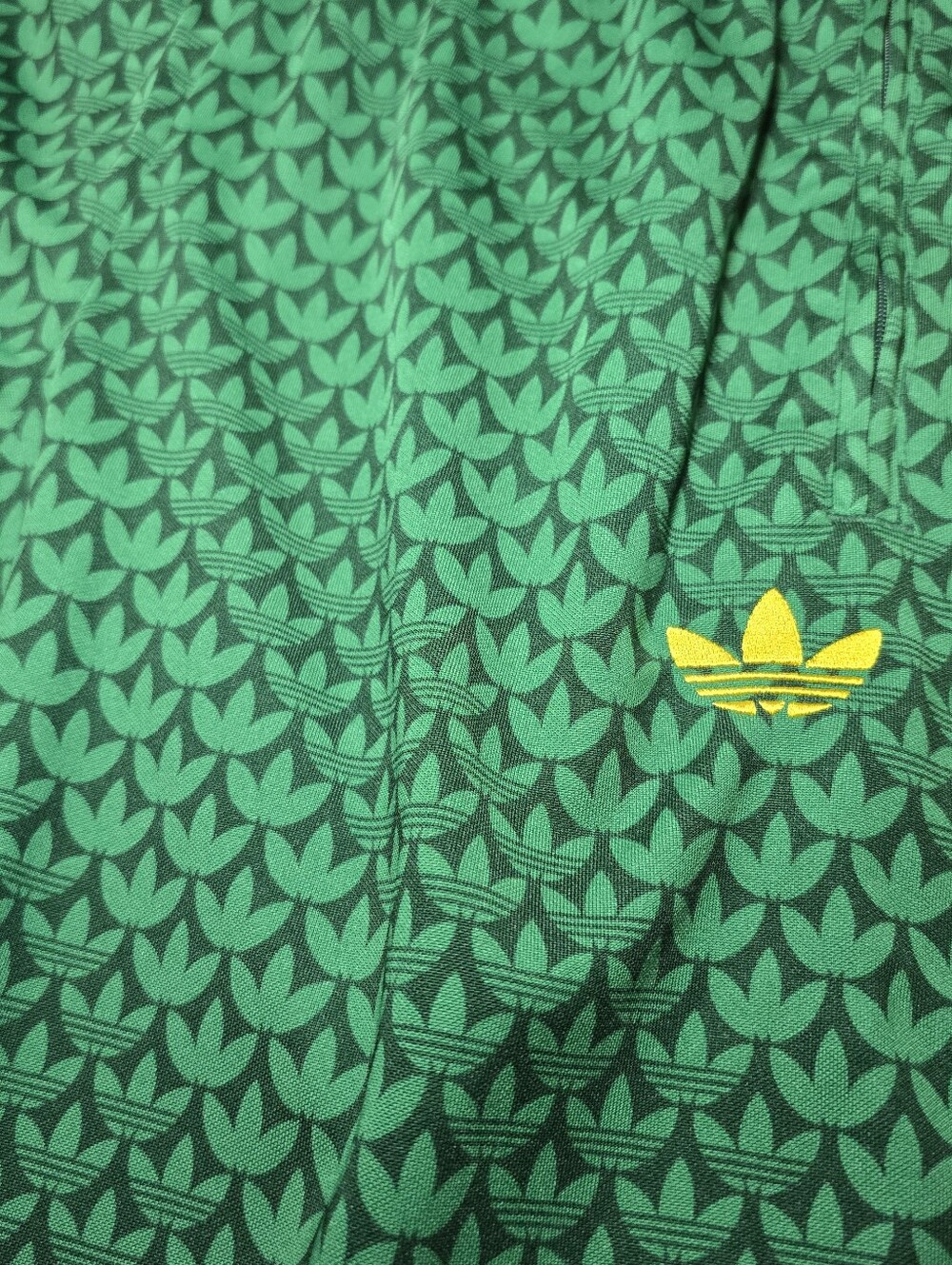 ADIDAS ORIGINALS FIREBIRD MONOGRAM LOGO TREFOIL TRACK PANTS GREEN KD0396 Sz M,2x - Picture 3 of 7